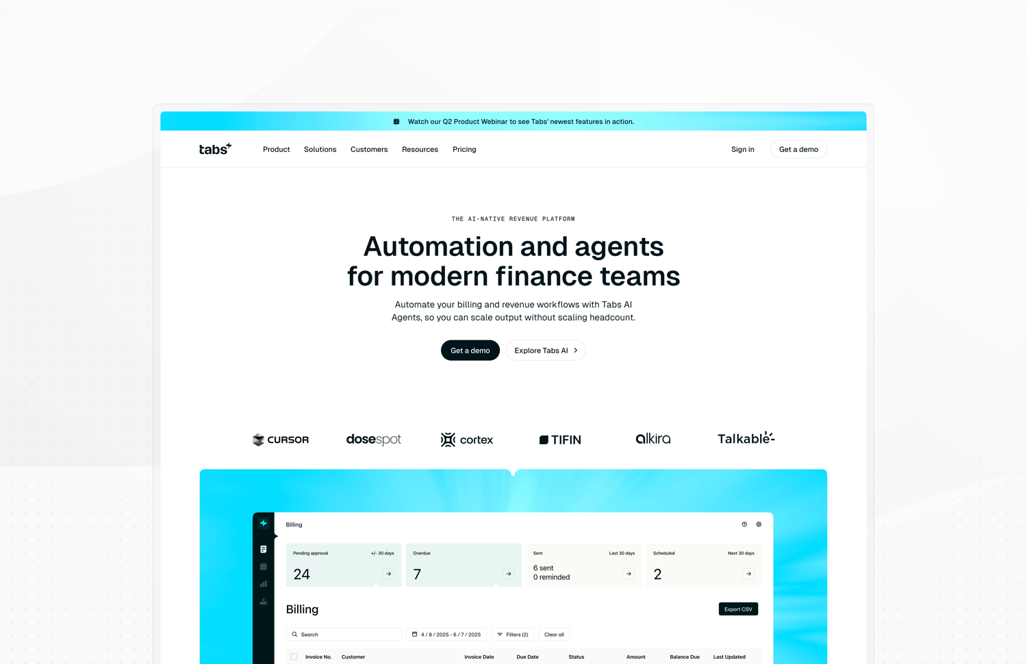 Tabs Homepage